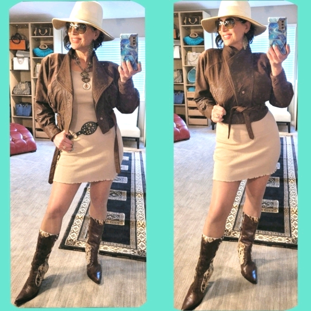 🎈Gorgeous Chocolate colored vintage leather jacket